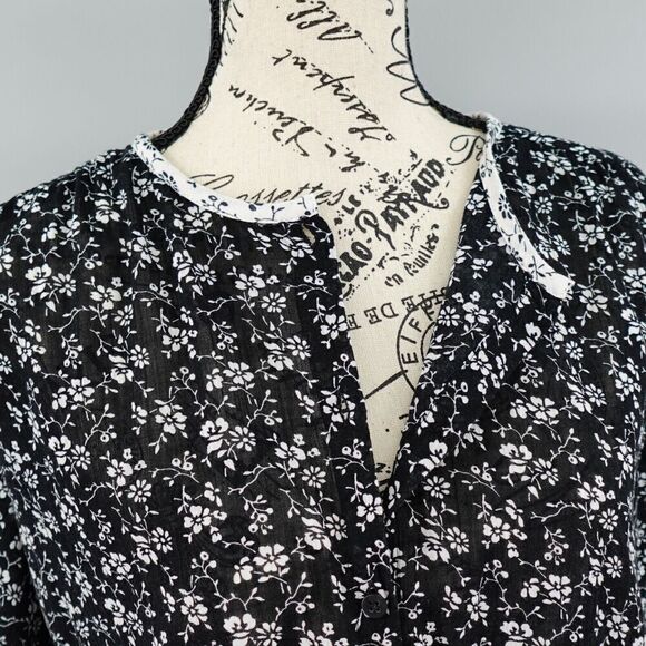 Madewell Top Small Black Meadow Branch Floral Print-Mix - Picture 12 of 15